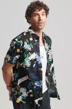 Винтажная гавайская рубашка с короткими рукавами Superdry, черный