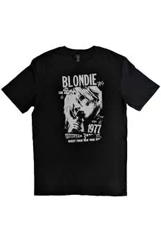 Винтажная хлопковая футболка 1977 года Blondie, черный
