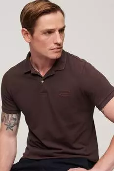 Винтажная хлопковая футболка Destroy с воротником Superdry, коричневый