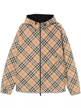 Винтажная клетчатая двусторонняя куртка Burberry, нейтральный цвет