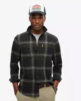 Винтажная клетчатая рубашка Superdry, черный