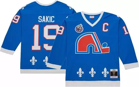 Винтажная копия майки Mitchell & Ness Adult Quebec Nordiques Joe Sakic # 19 1992 года