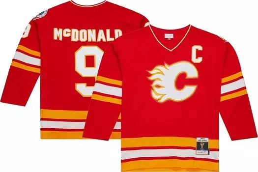 Винтажная копия майки Mitchell & Ness Calgary Flames Lanny McDonald # 9 1988 года