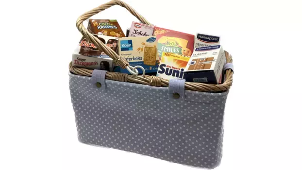 Винтажная корзина с сиреневым наполнением, наполненная корзина для покупок Tanner