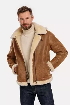 Винтажная кожаная куртка-авиатор Gerali, коричневый