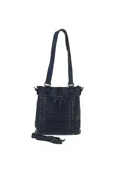 Винтажная кожаная плетеная сумка на плечо 'Perfection' Ashwood Leather, синий