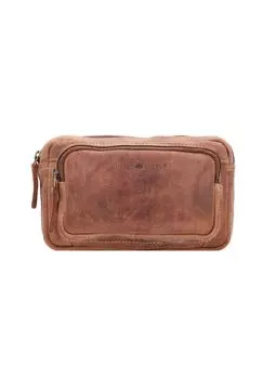 Винтажная кожаная поясная сумка 20 см Green Burry, коричневый