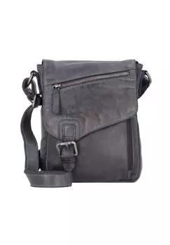 Винтажная кожаная сумка через плечо 17 см Green Burry, цвет Anthrazite