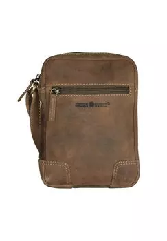 Винтажная кожаная сумка через плечо 18 см Green Burry, коричневый