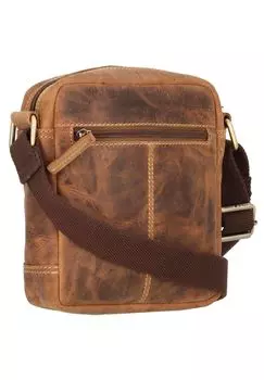 Винтажная кожаная сумка через плечо 18 см Green Burry, коричневый