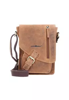 Винтажная кожаная сумка через плечо 18 см Green Burry, коричневый