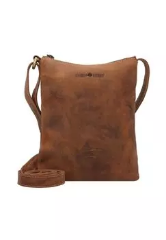 Винтажная кожаная сумка через плечо 20 см Green Burry, коричневый