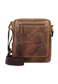 Винтажная кожаная сумка через плечо 20 см Green Burry, коричневый