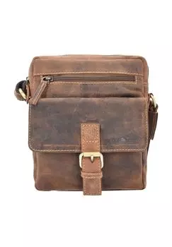 Винтажная кожаная сумка через плечо 20 см Green Burry, коричневый