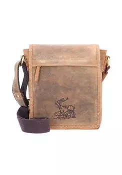 Винтажная кожаная сумка через плечо 20 см Green Burry, коричневый