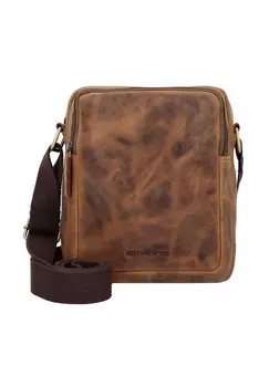 Винтажная кожаная сумка через плечо 20 см Green Burry, коричневый