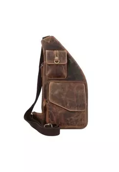 Винтажная кожаная сумка через плечо 20 см Green Burry, коричневый