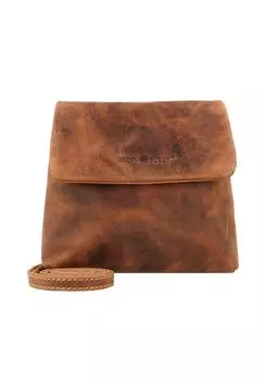 Винтажная кожаная сумка через плечо 25 см Green Burry, коричневый