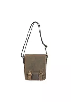 Винтажная кожаная сумка через плечо 25 см Green Burry, коричневый