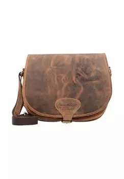 Винтажная кожаная сумка через плечо 30 см Green Burry, коричневый