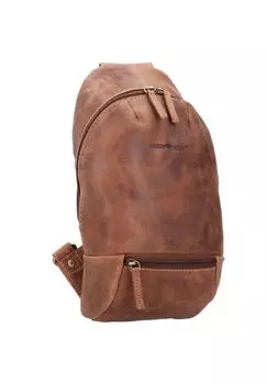 Винтажная кожаная сумка через плечо 32 см Green Burry, коричневый