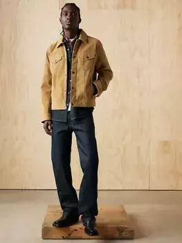 Винтажная куртка дальнобойщика из искусственной коровьей замши Levi's, коричневый