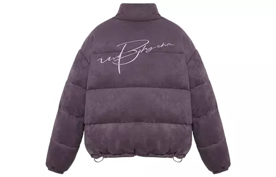 Винтажная куртка-пуховик унисекс с надписью BJHG, кораллово-розовый