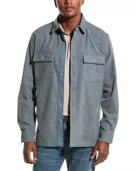 Винтажная куртка-рубашка из смесовой шерсти 1946 года Vintage 1946, синий