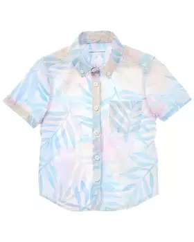 Винтажная летняя эластичная рубашка на пуговицах Vintage, мультиколор