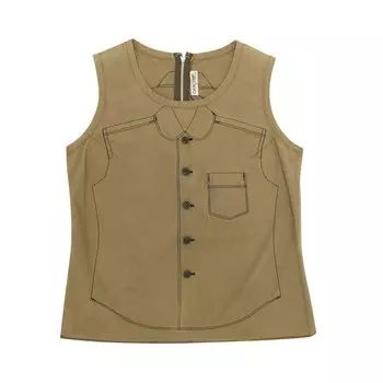 Винтажная майка на пуговицах Comme des Garons, цвет Оливковый