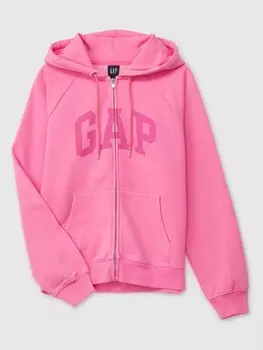 Винтажная мягкая толстовка на молнии Gap, розовый
