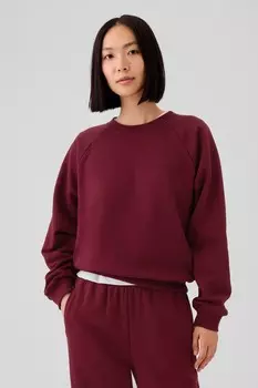 Винтажная мягкая толстовка с круглым вырезом реглан Gap, красный