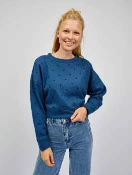 Винтажная мягкая укороченная толстовка Gap, синий