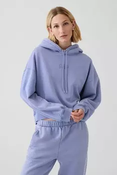 Винтажная мягкая укороченная толстовка с капюшоном Gap, синий