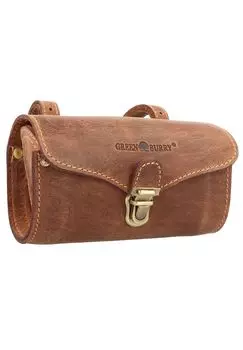 Винтажная оригинальная велосипедная сумка из кожи 17 см Green Burry, коричневый