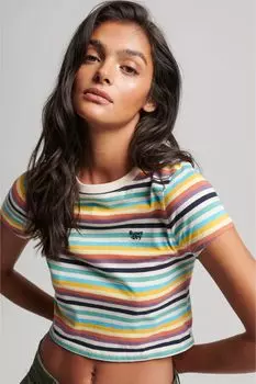Винтажная полосатая футболка Superdry, желтый