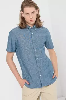 Винтажная рубашка из шамбре с нагрудным карманом Superdry, синий