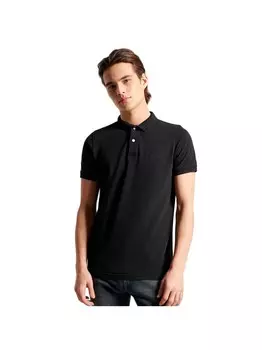 Винтажная рубашка-поло уничтожена Superdry, черный