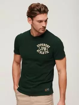 Винтажная спортивная футболка с коротким рукавом Superdry, эмаль зеленая