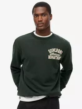 Винтажная спортивная толстовка crew Superdry, цвет Academy Green