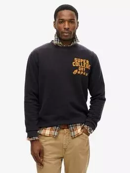 Винтажная спортивная толстовка crew Superdry, цвет Eclipse Navy