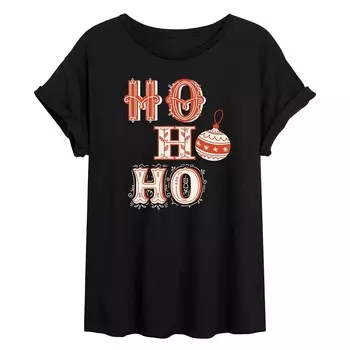 Винтажная струящаяся футболка Ho Ho Ho для юниоров Licensed Character, черный
