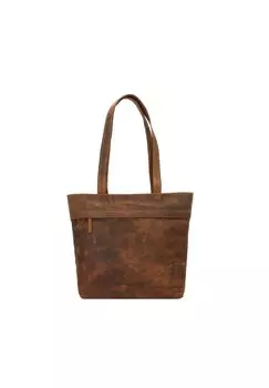 Винтажная сумка-шоппер 39 см Green Burry, коричневый