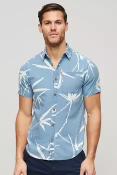 Винтажная ткацкая рубашка с короткими рукавами Superdry, синий