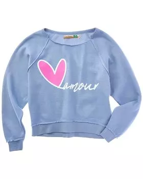 Винтажная толстовка Havana High-Low с открытыми плечами Vintage Havana, синий