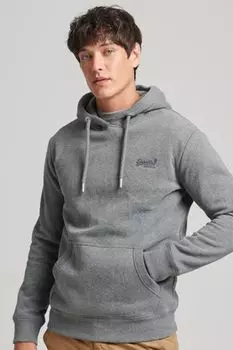 Винтажная толстовка из органического хлопка с вышивкой логотипа Superdry, серый