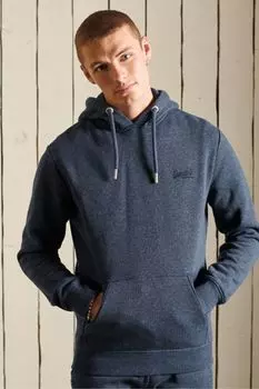 Винтажная толстовка из органического хлопка с вышивкой логотипа Superdry, синий