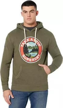 Винтажная толстовка с капюшоном для путешествий Superdry, цвет Olive Marl