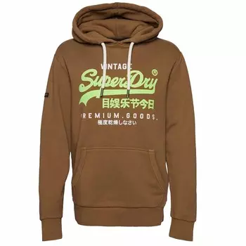 Винтажная толстовка с капюшоном vl prem good od Superdry, коричневый
