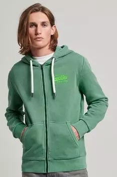 Винтажная толстовка с логотипом и застежкой-молнией Superdry, зеленый